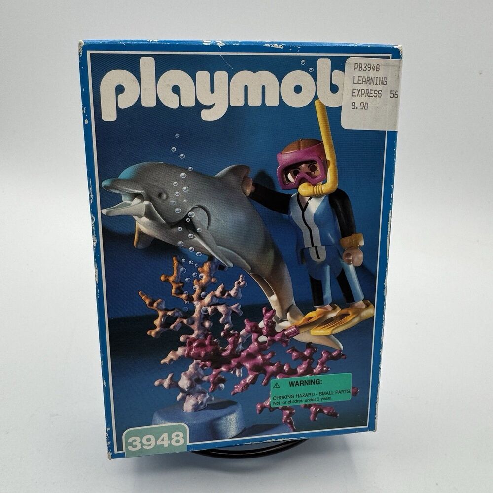 1997 Playmobil Waterworld #3948 Dolphin and Diver Building Set NEW